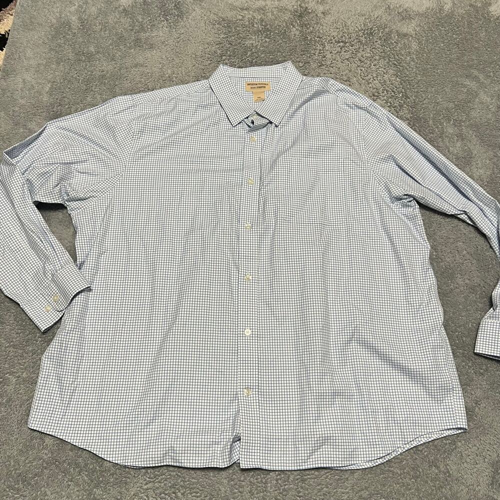 Duluth Trading WrinkleFighter Shirt Mens 3XL Plaid Blue Long Sleeve